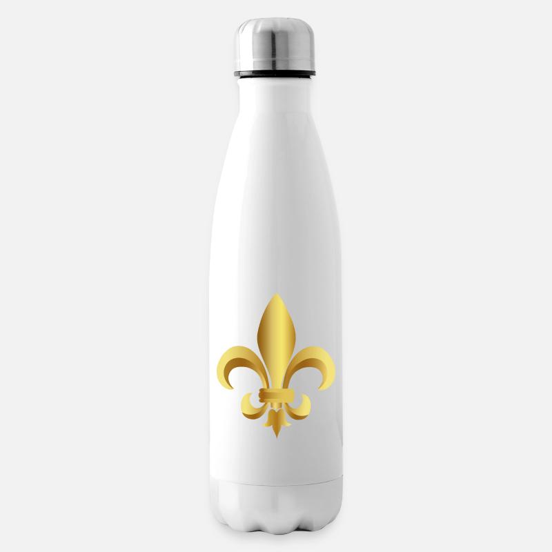 Fleur-de-lis - Insulated Water Bottle - white