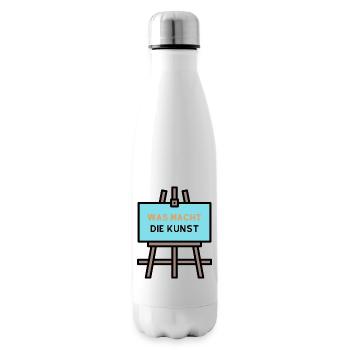 Was macht die Kunst - Staffelei Bild Bildkunst - Isolierflasche - Weiß - Rechts