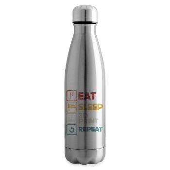 Eat Sleep Repeat – Funny Additive Manufacturing 3D - Isolierflasche - Lightsilver - Rechts