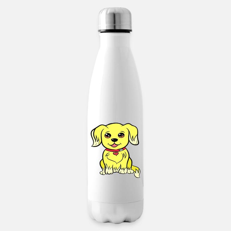 Conception de chien Kawaii - Bouteille isotherme - blanc