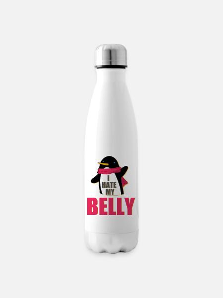 Dick - Übergewicht - Isolierflasche - Weiß