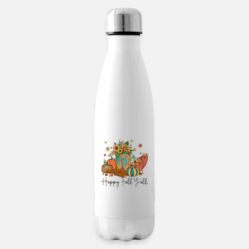 Happy Fall y'all - Isolierflasche - Weiß