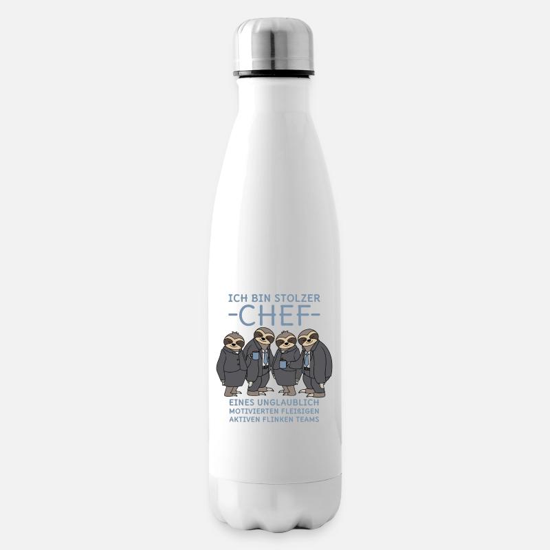 Stolzer Chef unglaublich fleißiges Team Faultiere - Isolierflasche - Weiß