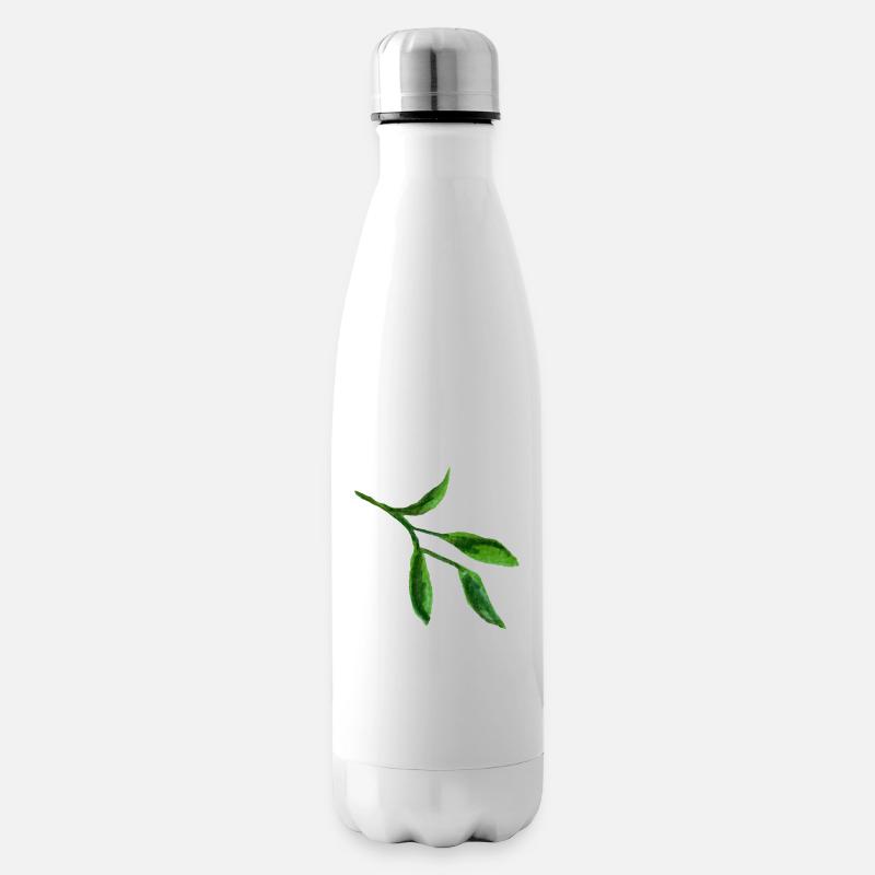 feuille - Bouteille isotherme - blanc