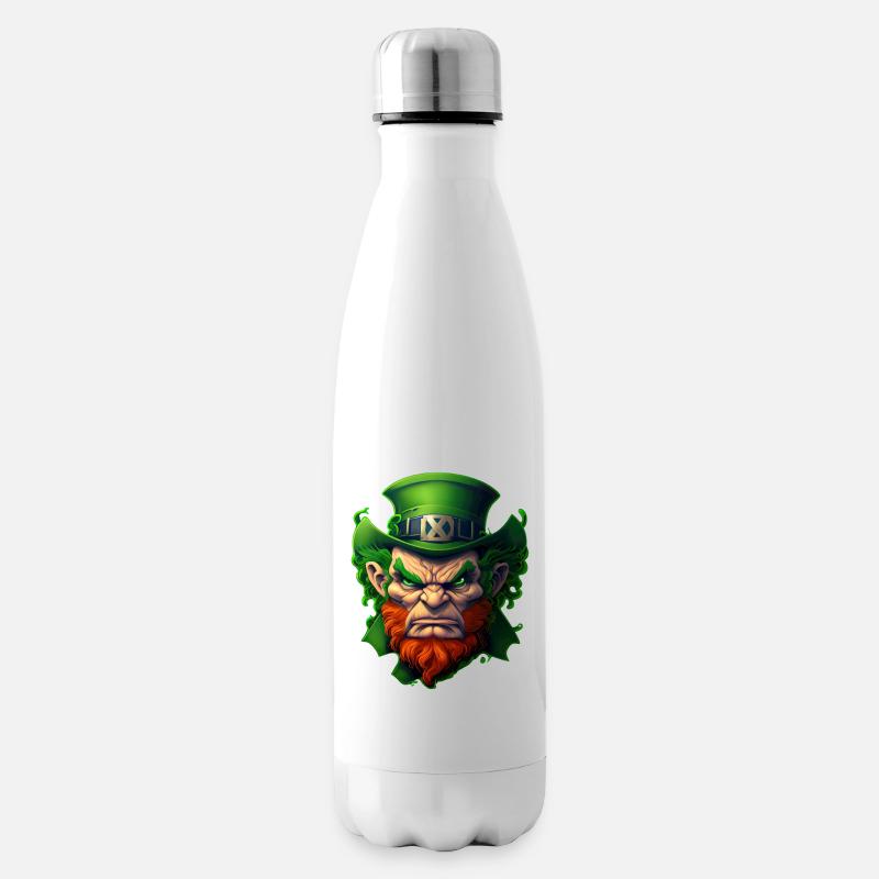 Leprechaun en colère Saint-Patrick - Bouteille isotherme - blanc