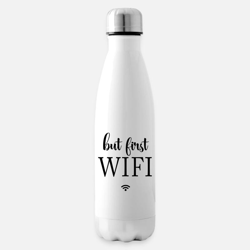 Black Surfaces Minimal Design - Insulated Water Bottle - white
