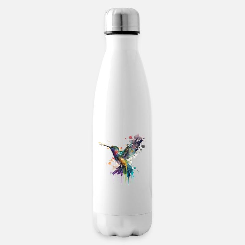 Kolibri Vogel Tier Kunst Aquarell Splash Bunt - Isolierflasche - Weiß