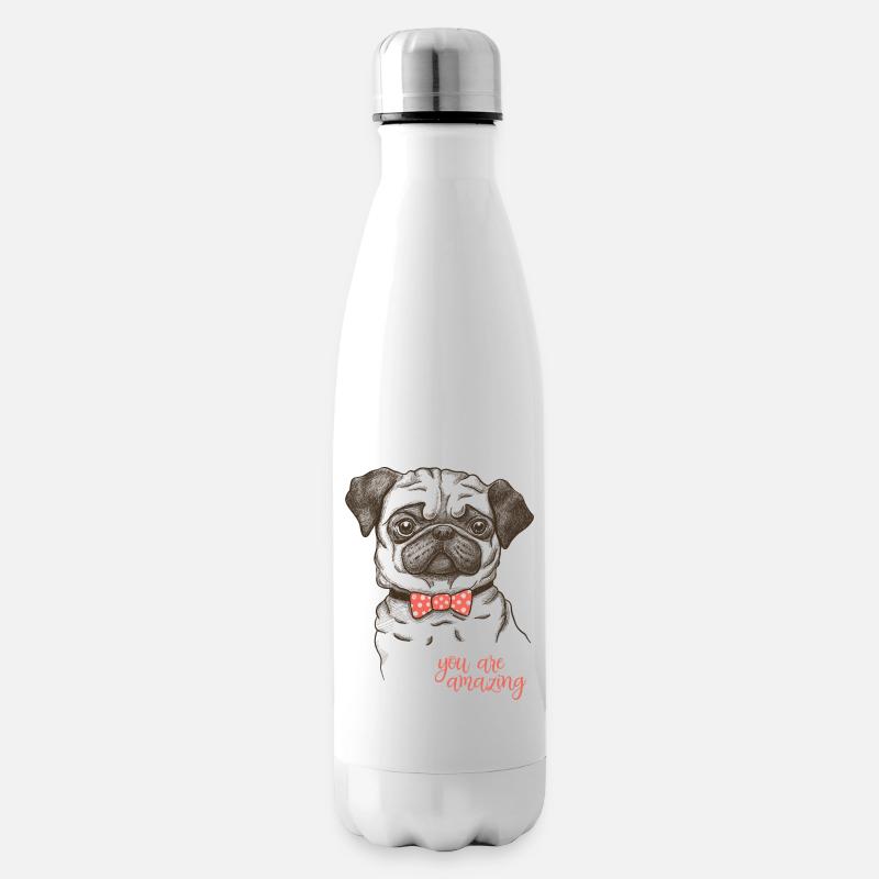 Hund - Isolierflasche - Weiß