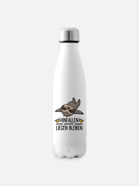 Hinfallen Liegen Bleiben - Faultier - Isolierflasche - Weiß