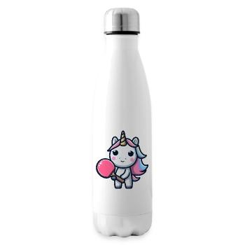 Unicorn Unicorn with Table Tennis Racket for - Insulated Water Bottle - white - Right