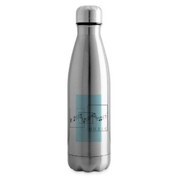 I love music. Music and geometric style. - Insulated Water Bottle - silver - Right