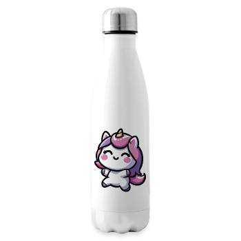 adorable conception de licorne kawaii - Bouteille isotherme - blanc - Droite
