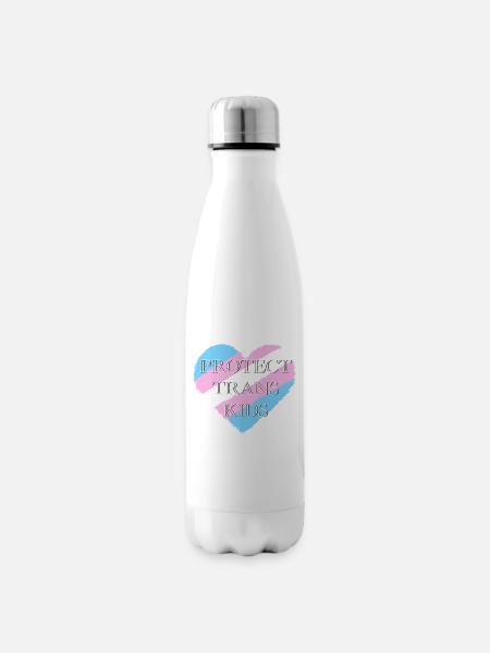 Trans-Herz - Trans-Kinder schützen - Isolierflasche - Weiß