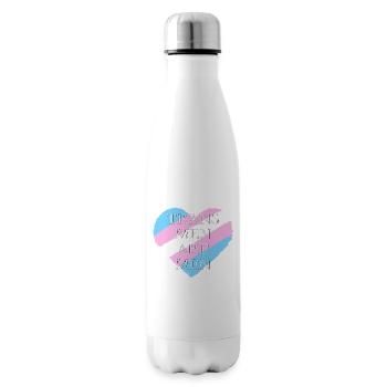 Cœur trans - les hommes trans sont des hommes - Bouteille isotherme - blanc - Droite