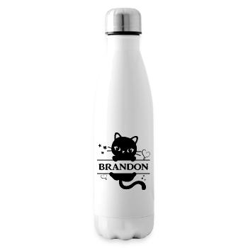 Brandon Cat T-Shirt Katze Geschenkidee Katze - Isolierflasche - Weiß - Rechts