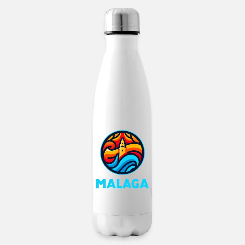 Malaga 3 (dunkel) - Isolierflasche - Weiß