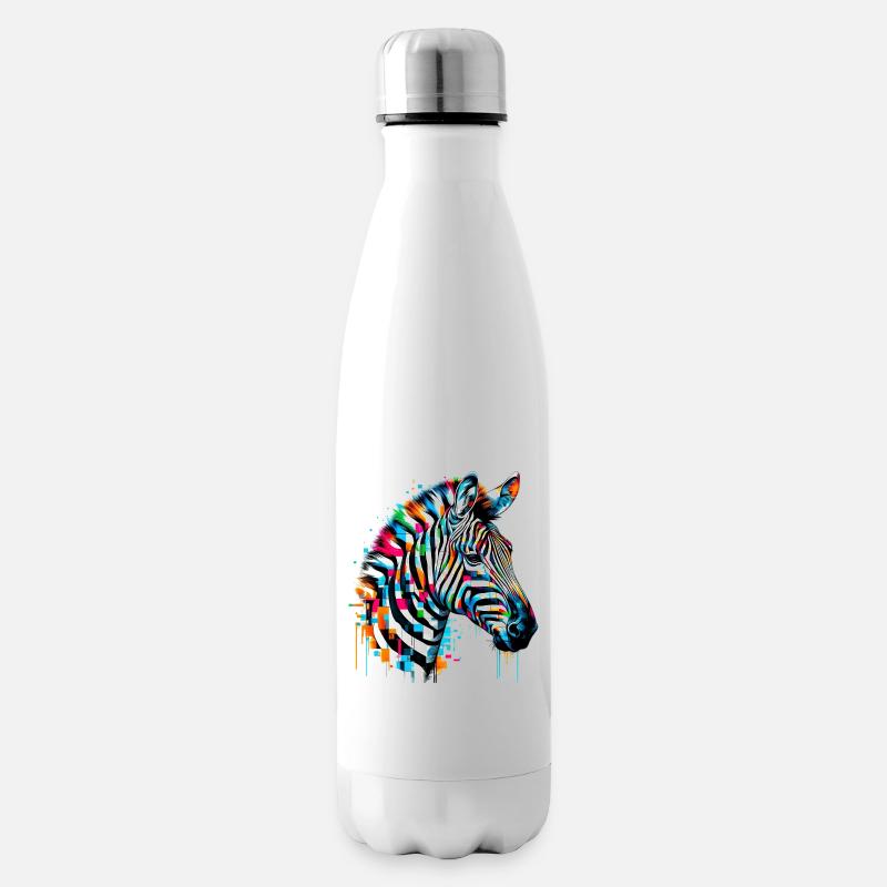 Zebra - Isolierflasche - Weiß