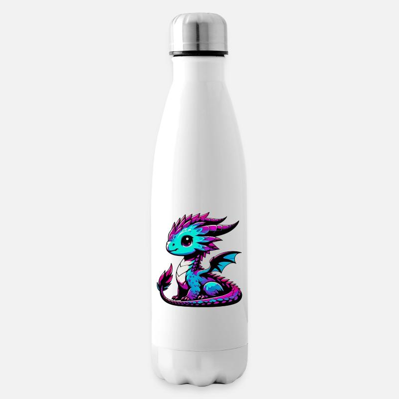 Drache - Isolierflasche - Weiß