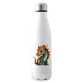 Drache Türkis - Isolierflasche - Weiß - Rechts