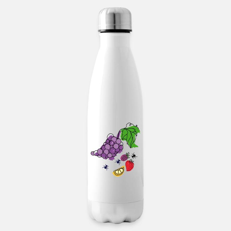 Obst mit Insekten - Isolierflasche - Weiß