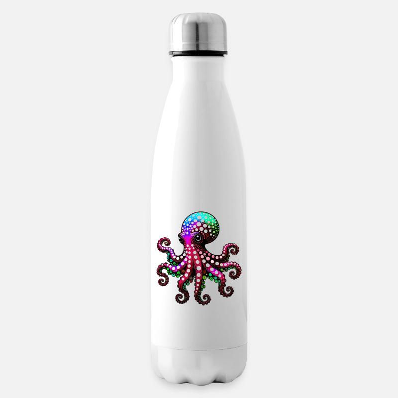 Krake - Isolierflasche - Weiß