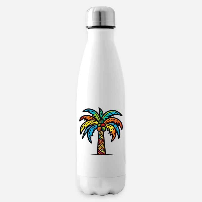 Palme - Isolierflasche - Weiß