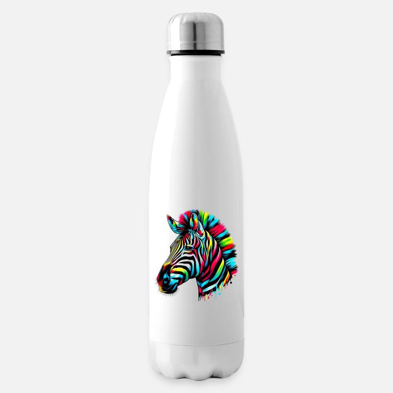 Zebra - Isolierflasche - Weiß