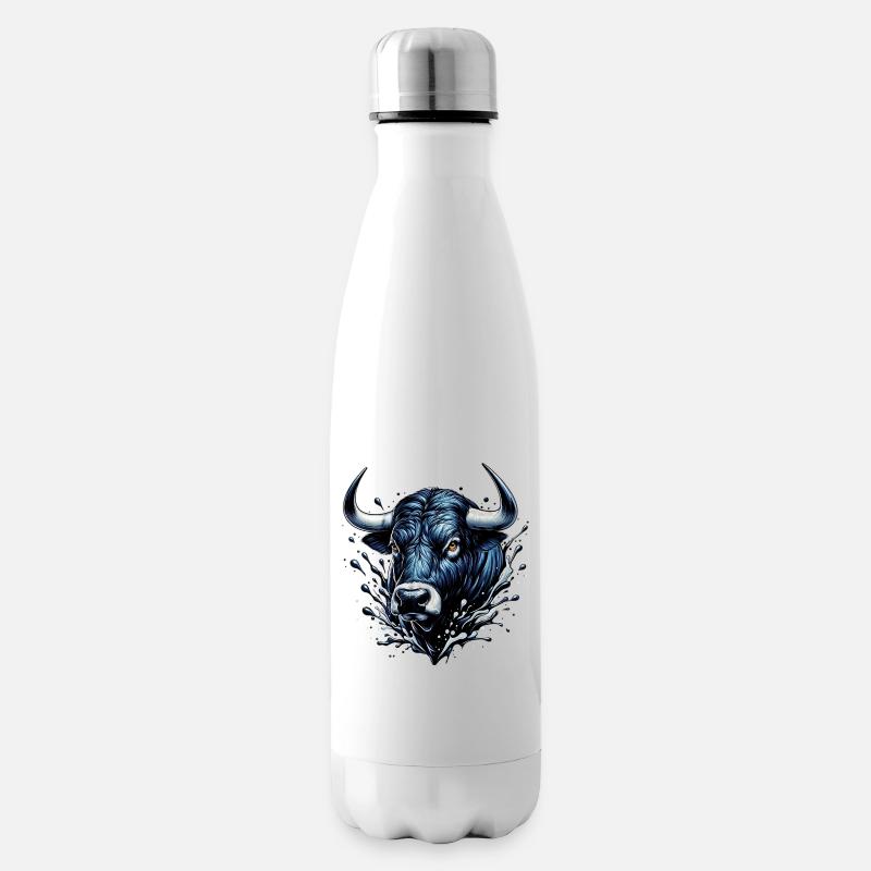 Stier - Isolierflasche - Weiß