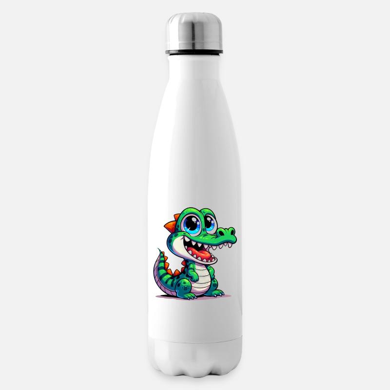 Alligator-Krokodil - Isolierflasche - Weiß