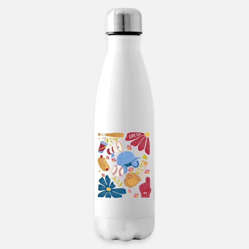Game Day – Baseball Fan Design - Isolierflasche - Weiß