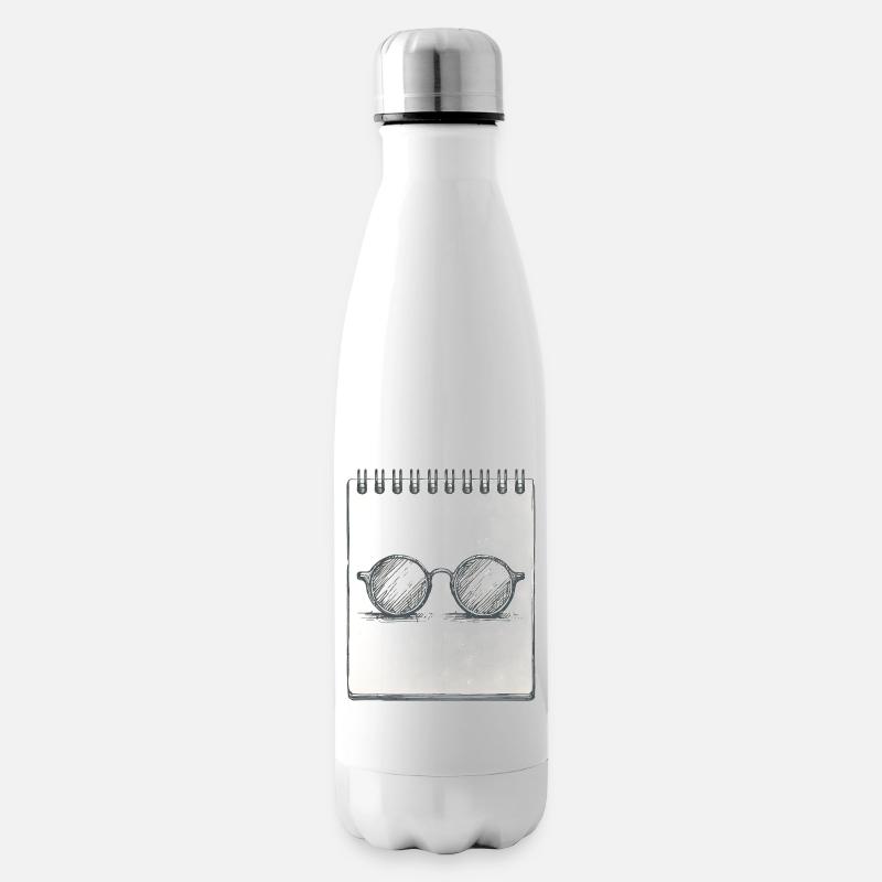 Zeichnung einer Brille - Isolierflasche - Weiß
