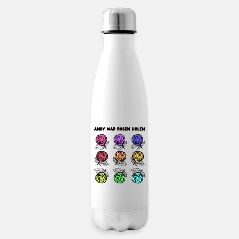 Andy war Rosen holen - Isolierflasche - Weiß