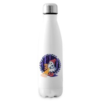 Ghost with teddy bear in the dark forest - Insulated Water Bottle - white - Right