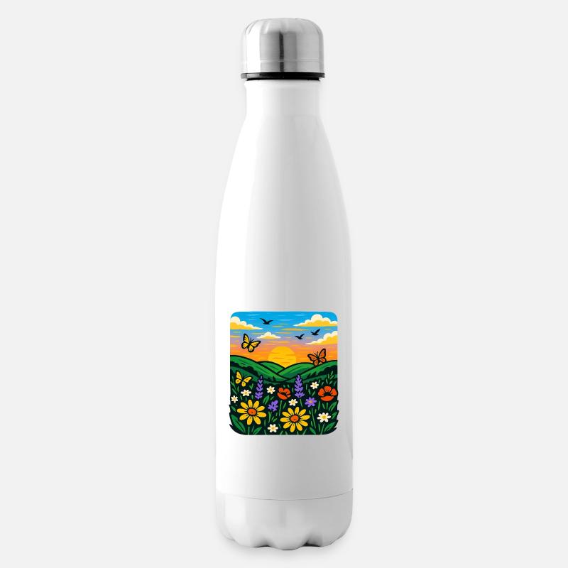 Sommerwiese - Isolierflasche - Weiß