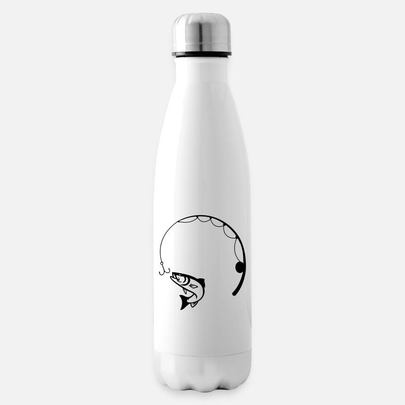 Süchtig nach Angelkreis Design - Isolierflasche - Weiß