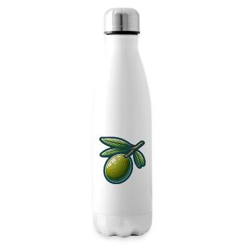 Olive branch pattern for natural clothing - Insulated Water Bottle - white - Right