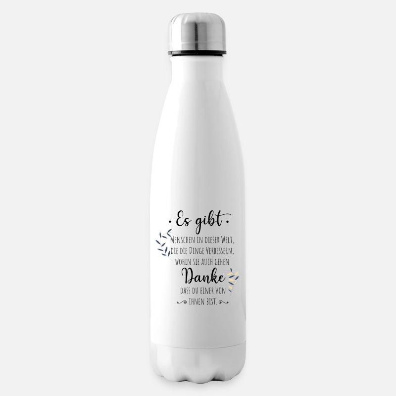 Abschiedsgeschenk Kollege Mitarbeiter Dankeschön - Isolierflasche - Weiß