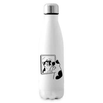 Selfie dans le miroir du chat - Bouteille isotherme - blanc - Droite