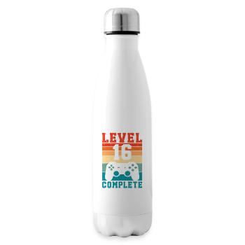 16. Geburtstag Level 16 Complete 16 Jahre Gamer  - Isolierflasche - Weiß - Rechts