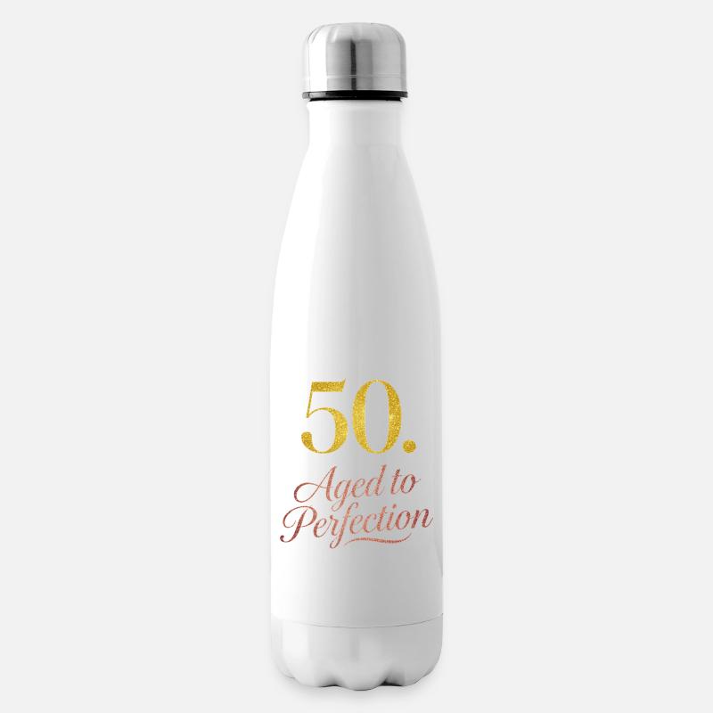 50e anniversaire vieilli à la perfection - Bouteille isotherme - blanc