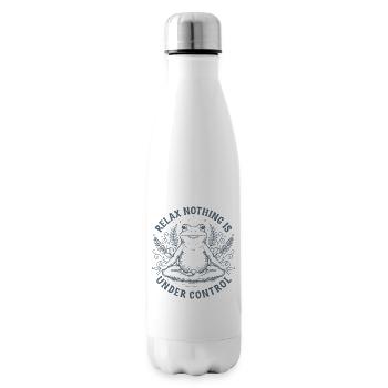 Funny Yoga Mindfulness Meditating Frog - Insulated Water Bottle - white - Right