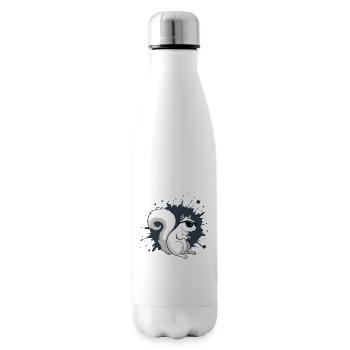 Écureuil blanc chic avec lunettes noires - Bouteille isotherme - blanc - Droite