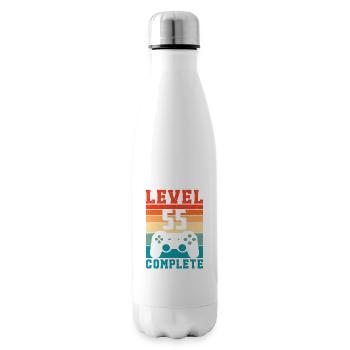 55. Geburtstag Level 55 Complete 55 Jahre Gamer - Isolierflasche - Weiß - Rechts