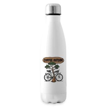 Coffee Outside Bike Ink Sketch - Insulated Water Bottle - white - Right