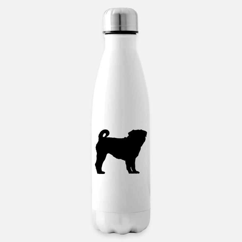 MOPS Silhouette - Isolierflasche - Weiß
