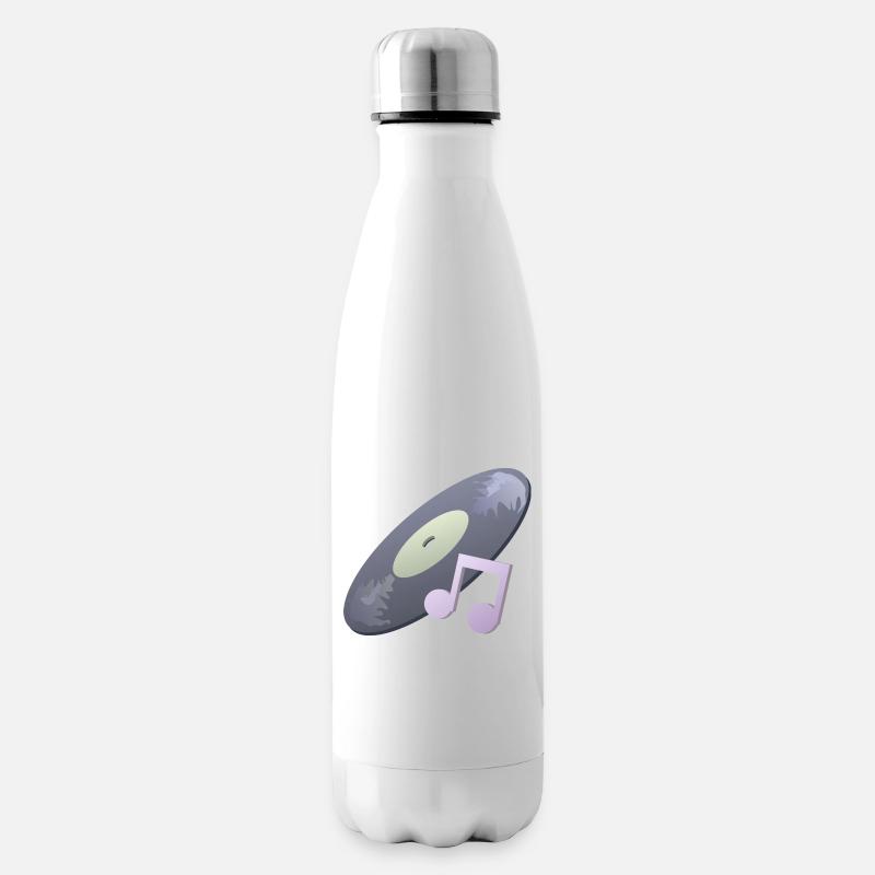 Schallplatte - Isolierflasche - Weiß