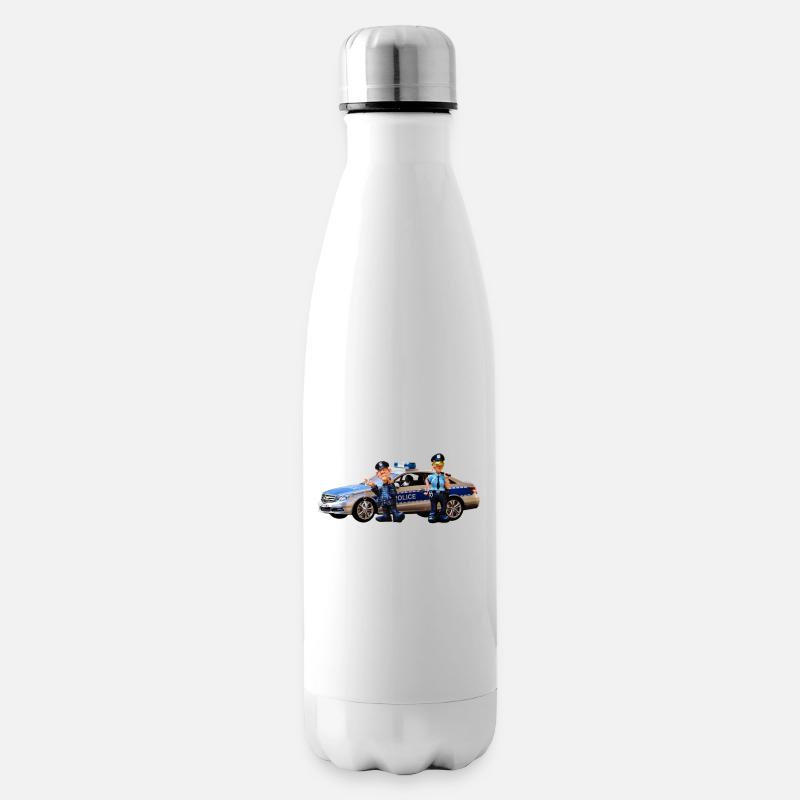 Polizeiauto - Isolierflasche - Weiß