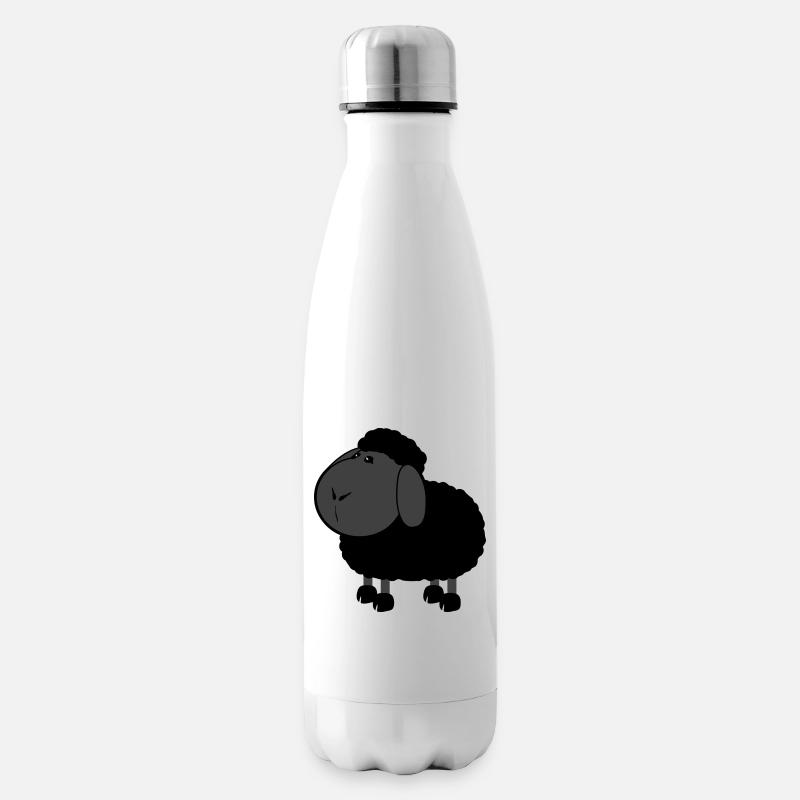 Schwarzes Schaf - Isolierflasche - Weiß