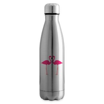 Flamingos, Flamingo Herz - Isolierflasche - Lightsilver - Rechts