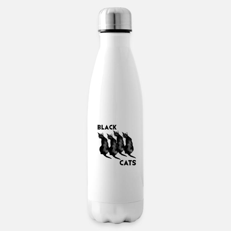 Chats noirs - Bouteille isotherme - blanc